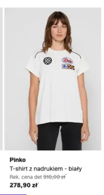 T-shirt z nadrukiem Pinko biały promocja w Lounge by Zalando
