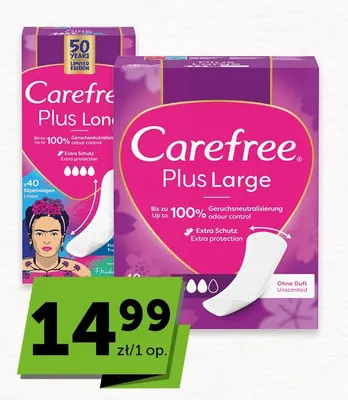 Wkładki Carefree Plus Large promocja w Euro Sklep