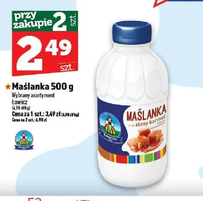 Maślanka Łowicz smak słony karmel promocja w TOPAZ