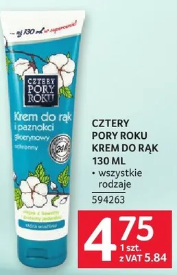 Krem do rąk Cztery Pory Roku 130 ml promocja w Selgros