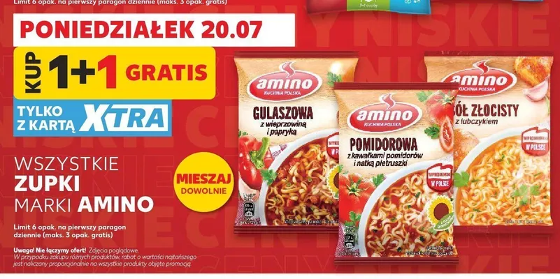 Zupa błyskawiczna gulaszowa Amino promocja w Kaufland