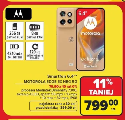 Smartfon Motorola Edge 50 Neo promocja w Carrefour