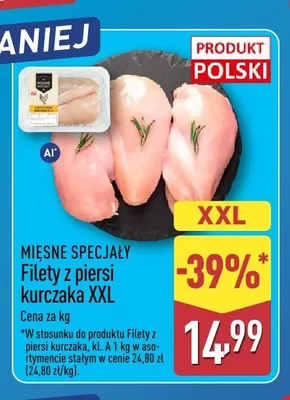 Filety z piersi kurczaka XXL Mięsne Specjały promocja w Aldi