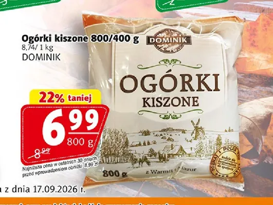 Ogórki kiszone Dominik promocja w Prim Market