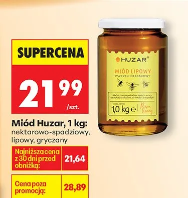 Miód lipowy nektarowo-spadziowy promocja w Biedronka