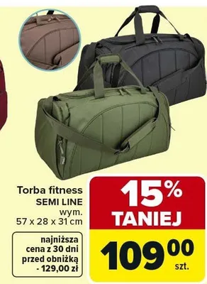 Torba fitness Semi Line promocja w Carrefour