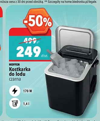 Kostkarka do lodu HOFFEN czarna 170W 1,4l promocja w Biedronka