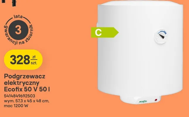 Podgrzewacz elektryczny 50 V promocja w Castorama