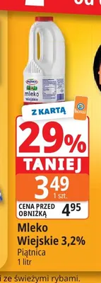 Mleko Wiejskie Piątnica 3,2% promocja w Leclerc