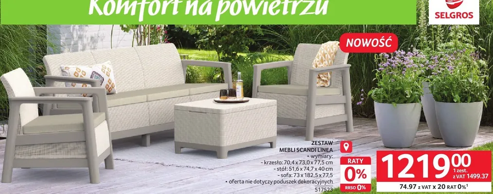 Zestaw mebli Scandi Linea promocja w Selgros