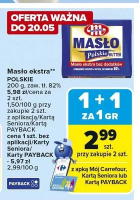 Masło ekstra Polskie promocja w Carrefour Market