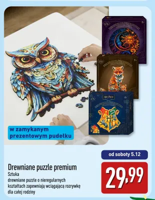 Drewniane puzzle premium promocja w Aldi