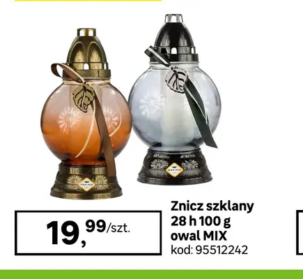Znicz szklany 28 h owal promocja w Leroy Merlin