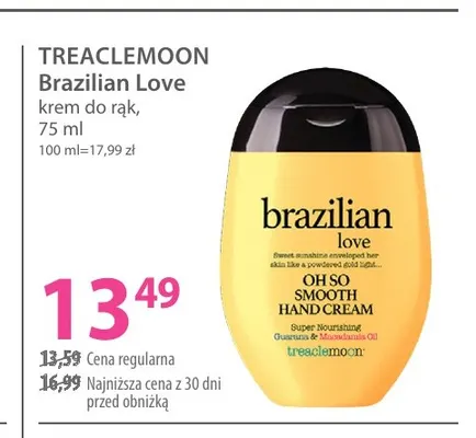 Krem do rąk Brazilian Love Treaclemoon promocja w Hebe