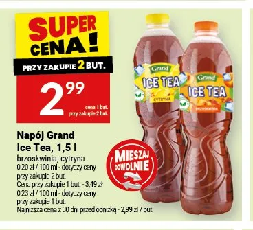 Napój Grand Ice Tea brzoskwinia promocja w Twój Market