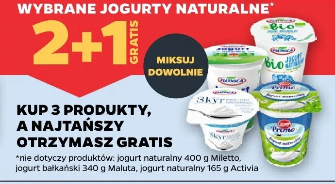 Jogurt naturalny wybrany promocja w Netto
