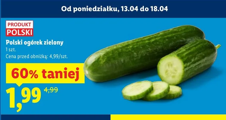 Polski ogórek zielony promocja w Lidl