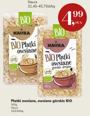 Płatki owsiane BIO Naura promocja w Market Point