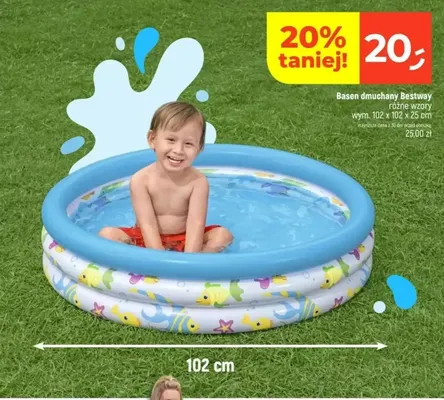 Basen dmuchany Bestway 102x102x25 cm promocja w Dealz