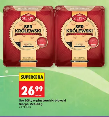 Ser żółty w plastrach Królewski Sierpc 2-pak promocja w Biedronka