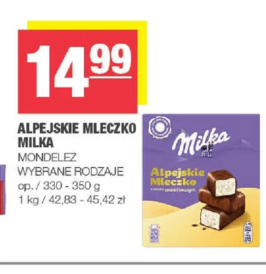 Alpejskie Mleczko Milka promocja w SPAR