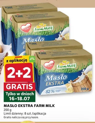 Masło ekstra Farm Milk promocja w Stokrotka