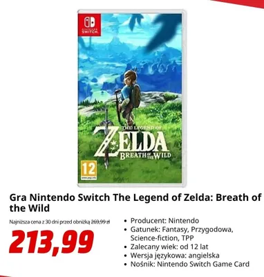Gra Nintendo Switch The Legend of Zelda: Breath of the Wild promocja w Media Markt