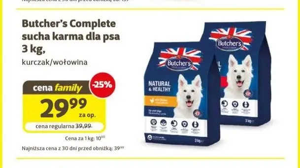 Sucha karma dla psa Butcher's Complete z wołowiną promocja w Super Zoo