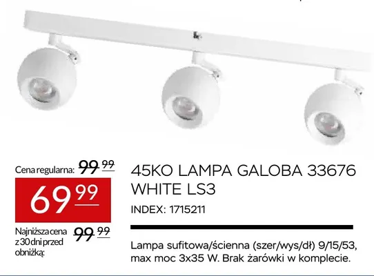 45KO lampa Galoba 33676 White LS3 promocja w Abra Meble