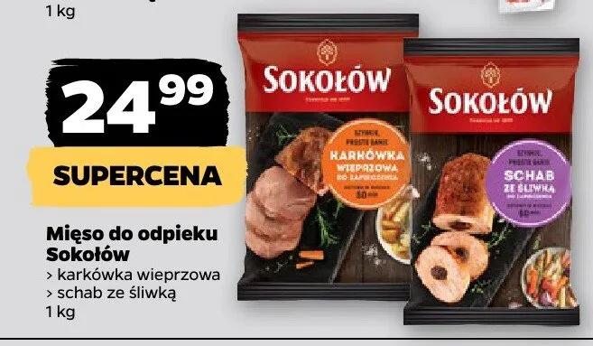 Mięso do odpieku karkówka wieprzowa Sokołów promocja w Netto