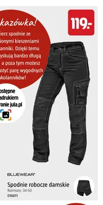 Spodnie robocze damskie Bluewear promocja w Jula