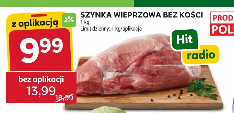 Szynka wieprzowa bez kości promocja w Stokrotka