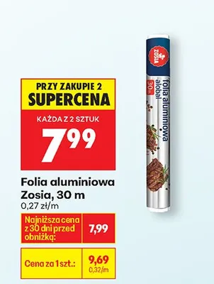 Folia aluminiowa 30 m promocja w Biedronka