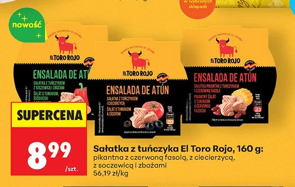 Sałatka z tuńczykiem i ciecierzycą El Toro Rojo promocja w Biedronka