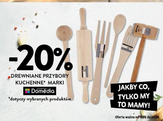 Drewniane przybory kuchenne Domedia promocja w Intermarche
