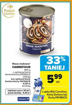 Masa makowa z bakaliami promocja w Carrefour Market