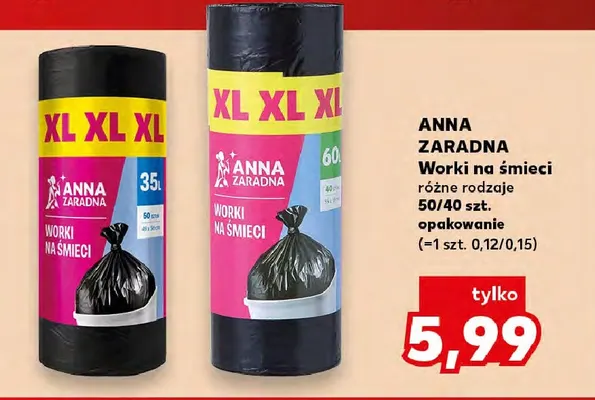Worki na śmieci XL 35 l Anna Zaradna promocja w Kaufland