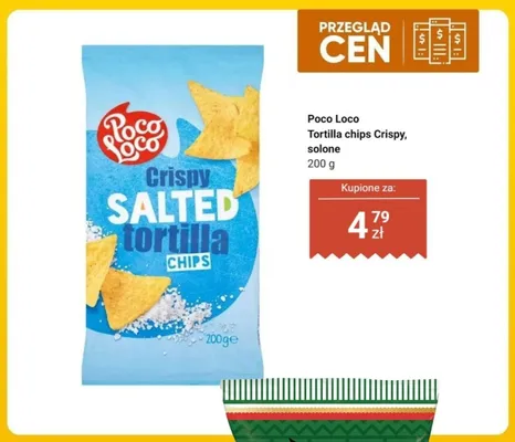 Chipsy tortilla Poco Loco Crispy solone promocja w Dino