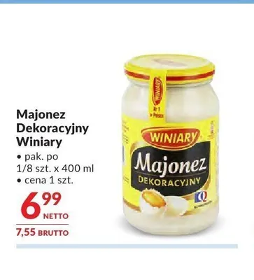 Majonez Dekoracyjny Winiary promocja w Makro