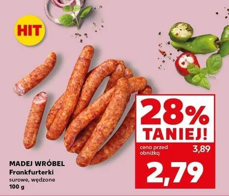 Frankfurterki surowe, wędzone promocja w Kaufland