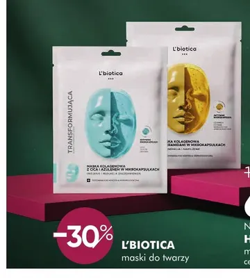 Maski do twarzy L'biotica promocja w Super-Pharm