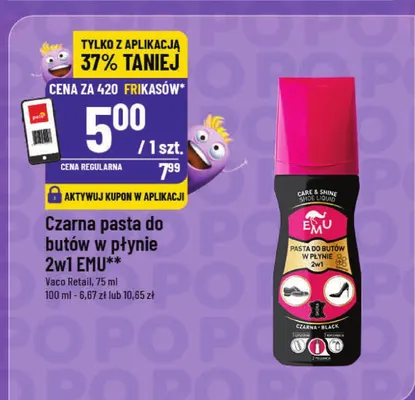 Czarna pasta do butów w płynie 2w1 promocja w POLOmarket