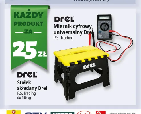 Stołek składany Drel promocja w Leclerc