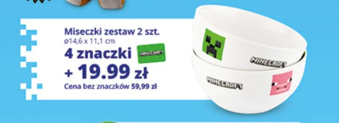 Miseczki Minecraft 2-pak ø14,6x11,1cm promocja w Auchan