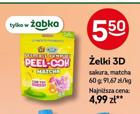 Żelki 3D Peel-Oh matcha promocja w Żabka