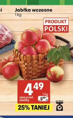 Jabłka wczesne promocja w Delikatesy Centrum