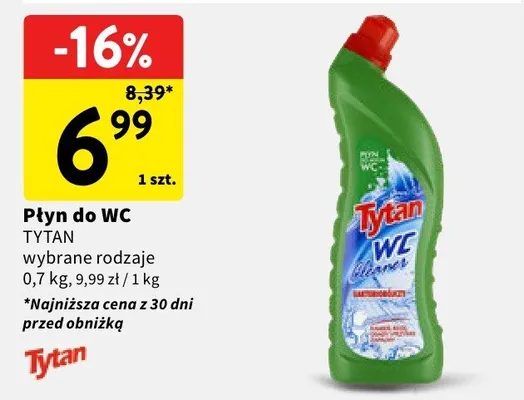 Płyn do WC TYTAN wybrane rodzaje promocja w Intermarche
