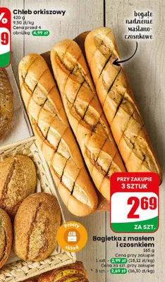 Bagietka z masłem i czosnkiem promocja w Dino