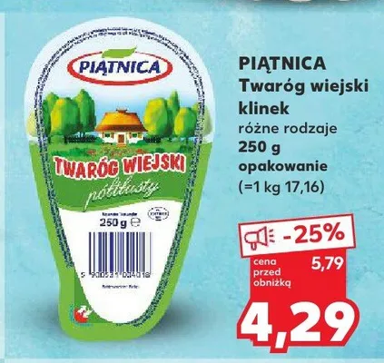 Twaróg wiejski klinek różne rodzaje promocja w Kaufland