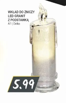 Wkład do zniczy LED Granit z podstawką promocja w Słoneczko